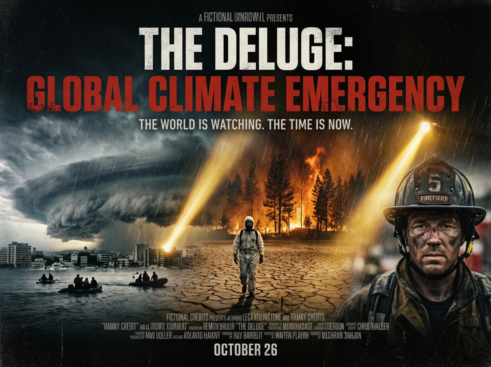 Generate an image of today's top trending news headline as a dramatic movie poster, cinematic lighting, bold typography, photojournalistic style