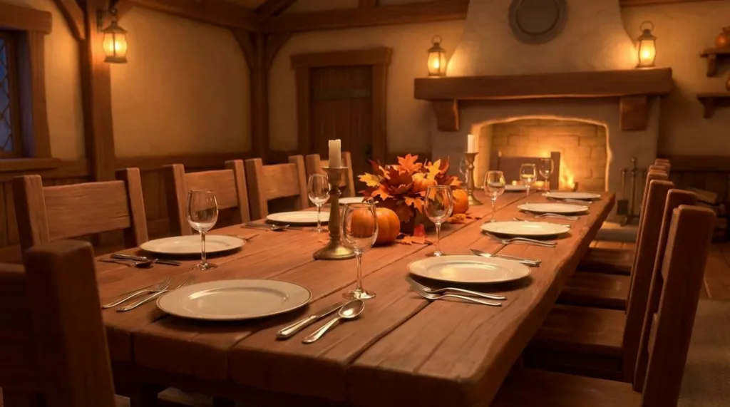 Kling 3.0 Omni: Two reference characters brought together at a dining table.