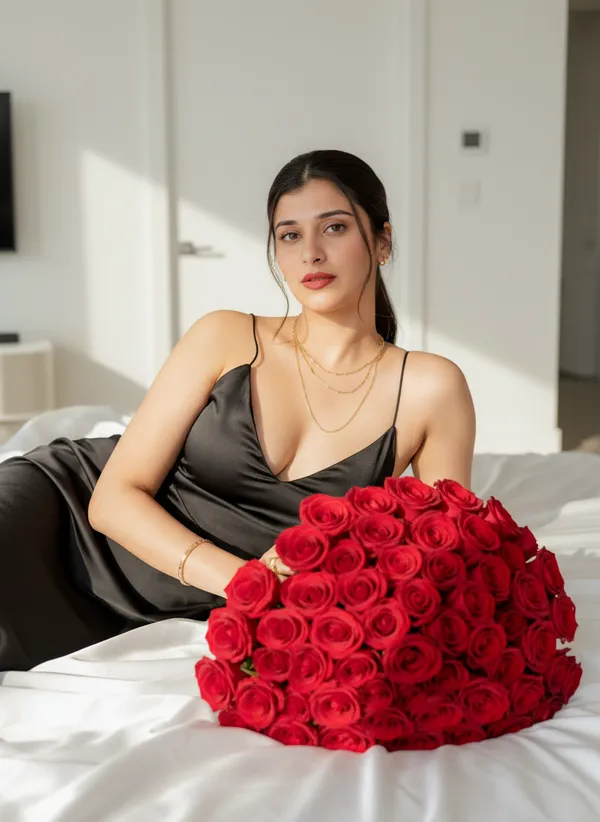 AI Bouquet Portrait Generator example 6 - bouquet style AI photo