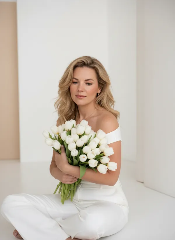 AI Bouquet Portrait Generator example 7 - bouquet style AI photo