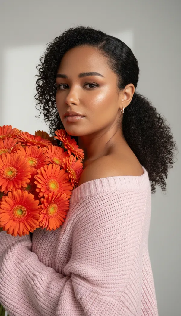 AI Bouquet Portrait Generator example 12 - bouquet style AI photo