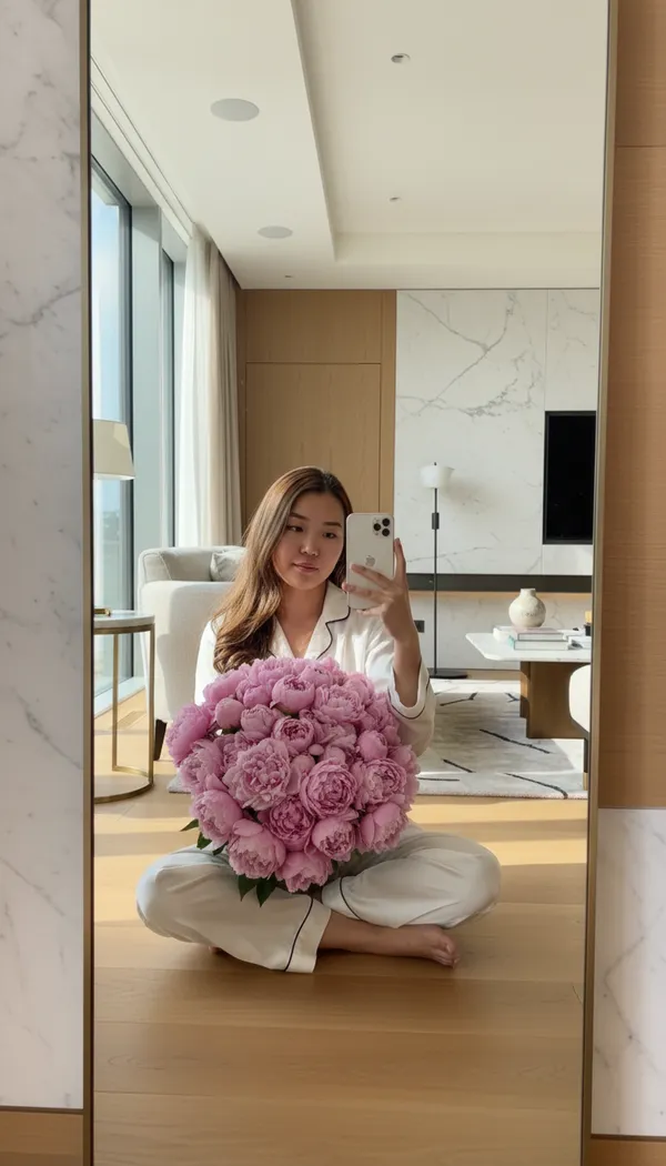 AI Bouquet Portrait Generator example 15 - bouquet style AI photo