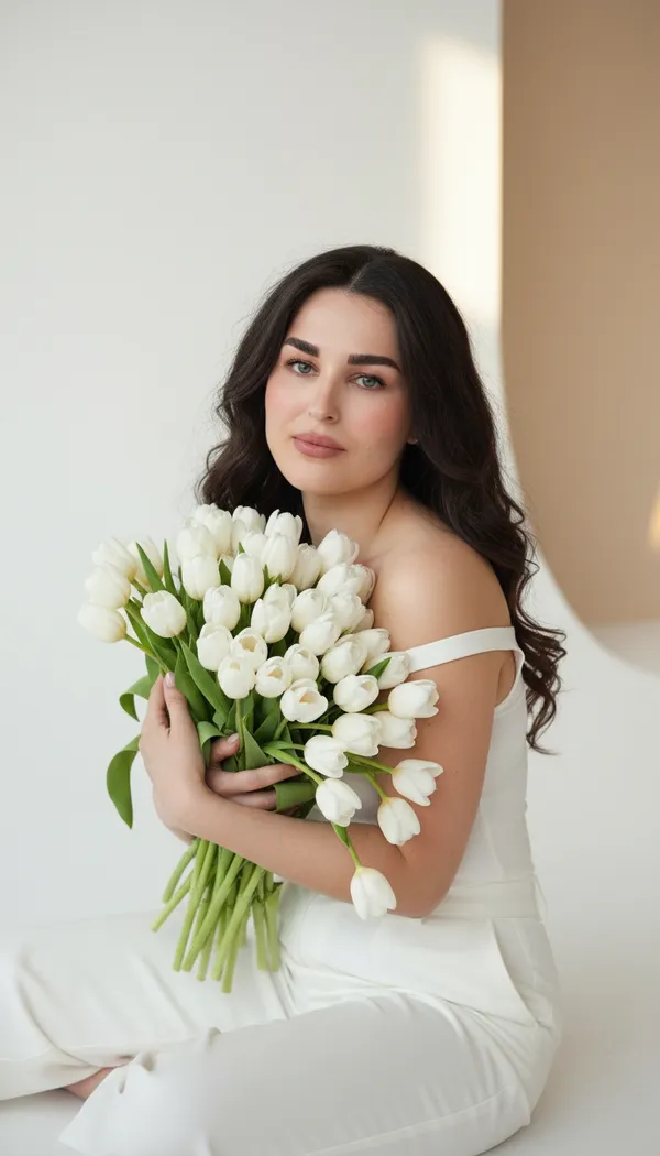 AI Bouquet Portrait Generator example 14 - bouquet style AI photo