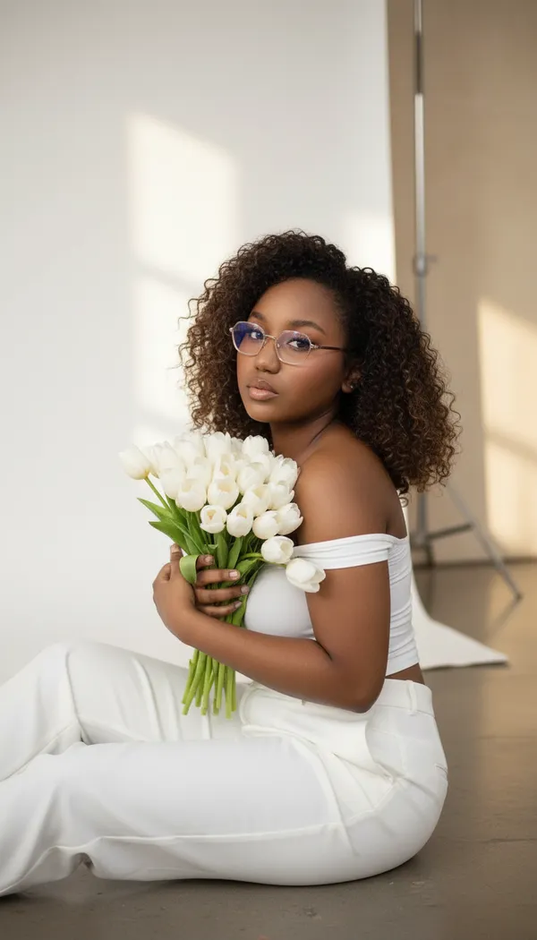 AI Bouquet Portrait Generator example 18 - bouquet style AI photo