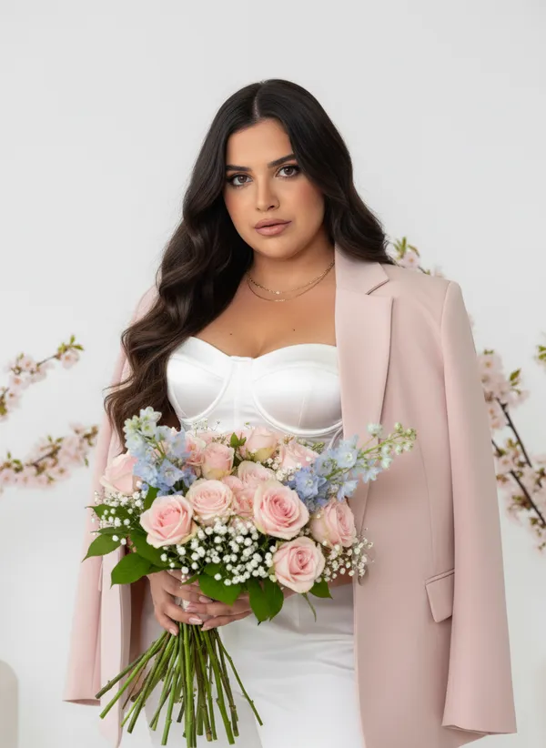 AI Bouquet Portrait Generator example 24 - bouquet style AI photo