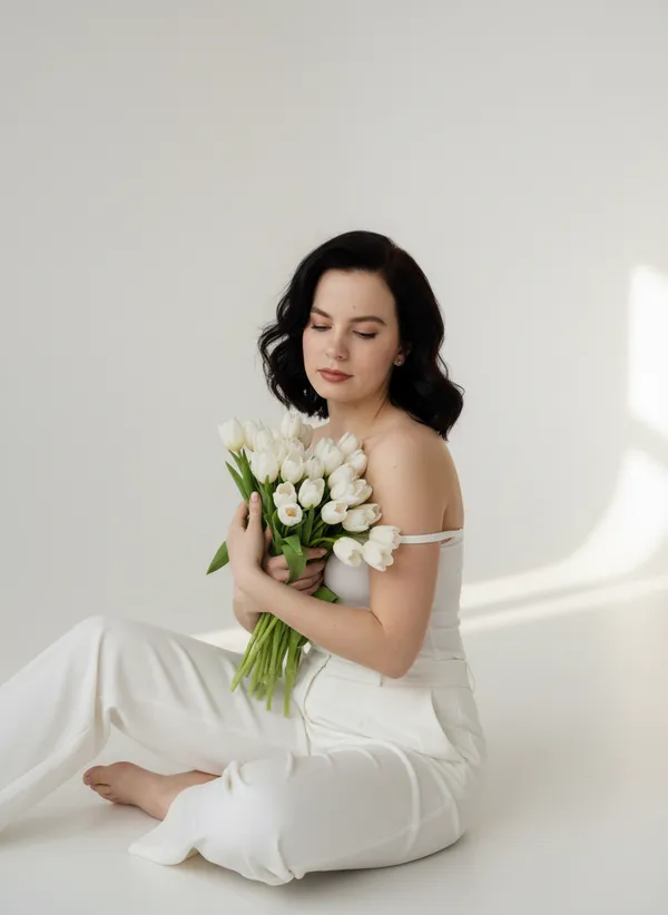 AI Bouquet Portrait Generator example 30 - bouquet style AI photo