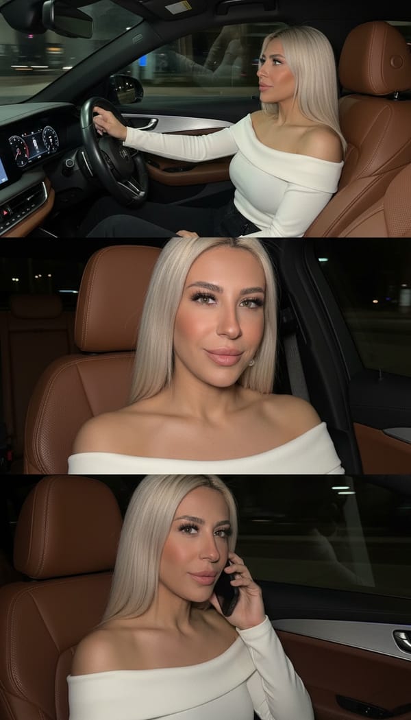 AI Night Drive Photo Generator example 6 - cinematic style AI photo