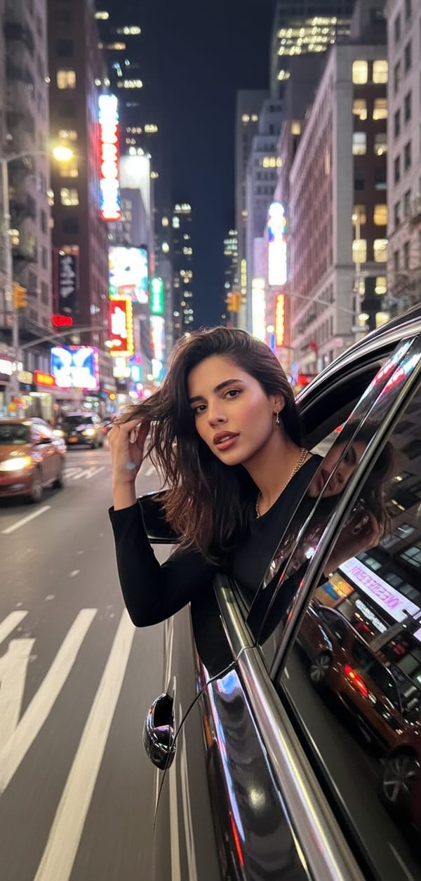 AI Night Drive Photo Generator example 13 - cinematic style AI photo