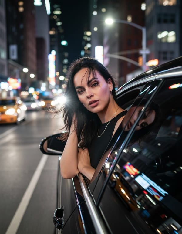 AI Night Drive Photo Generator example 24 - cinematic style AI photo