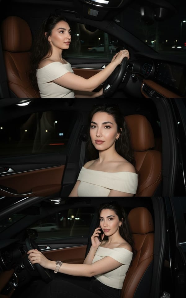 AI Night Drive Photo Generator example 9 - cinematic style AI photo