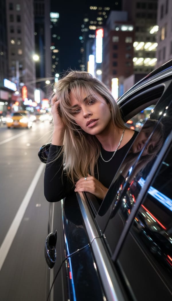 AI Night Drive Photo Generator example 15 - cinematic style AI photo