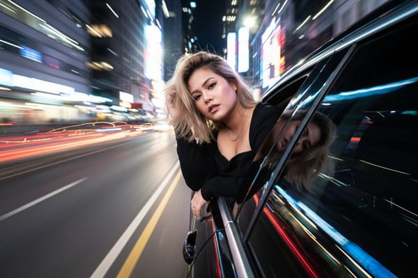 AI Night Drive Photo Generator example 19 - cinematic style AI photo