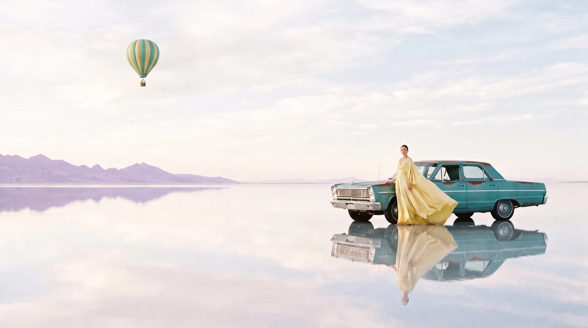 The same photo with a small striped hot-air balloon in the sky where the box was, and the box removed