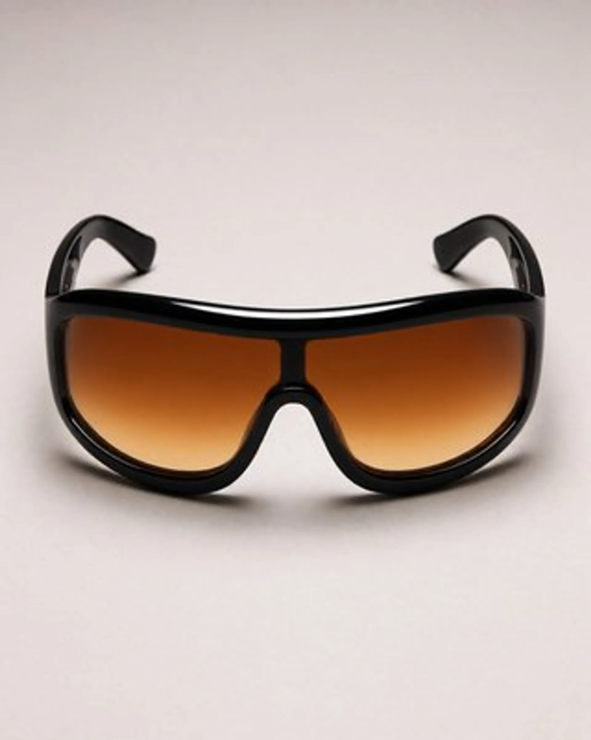 Reference 2: black shield visor sunglasses, front view